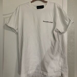 Abercrombie & Fitch White Short Sleeve Logo Tee